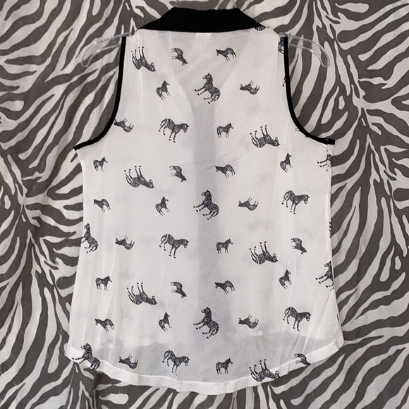 Sheer Zebra Button Down Top - Picture 3 of 3